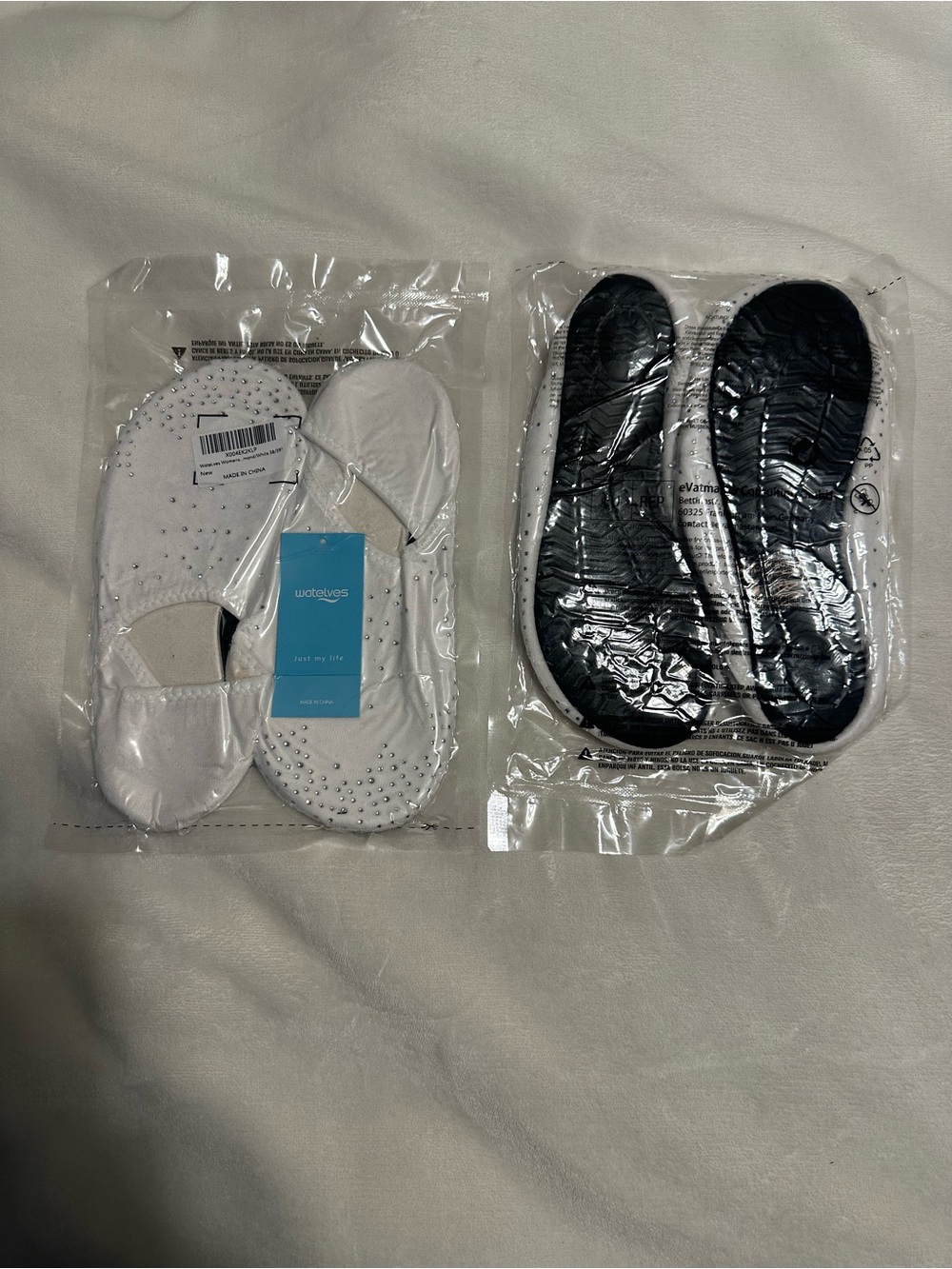 White and Black No-Show slippers